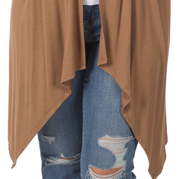 PLUS SLEEVELESS DRAPED OPEN FRONT CARDIGAN - Picture 4 of 5